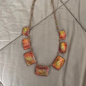 Pink square necklace